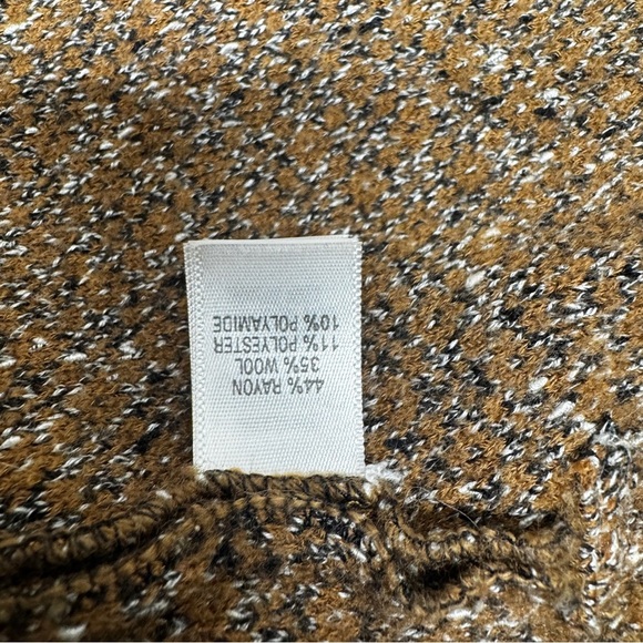 ST. JOHN Knit Blazer Women Size 14 Brown Speckled Wool Blend 3 Button Collar - Picture 9 of 10